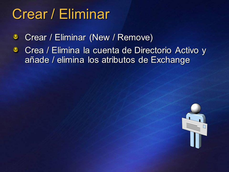 Crear / Eliminar Crear / Eliminar (New / Remove)