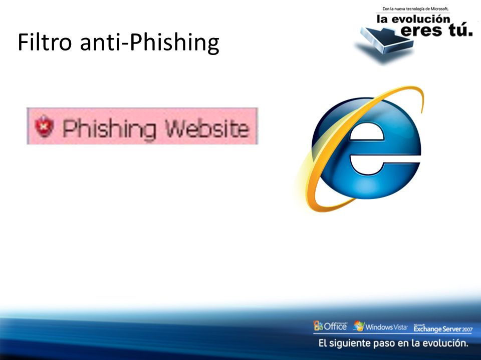 Filtro anti-Phishing Slide Title: Phishing filter
