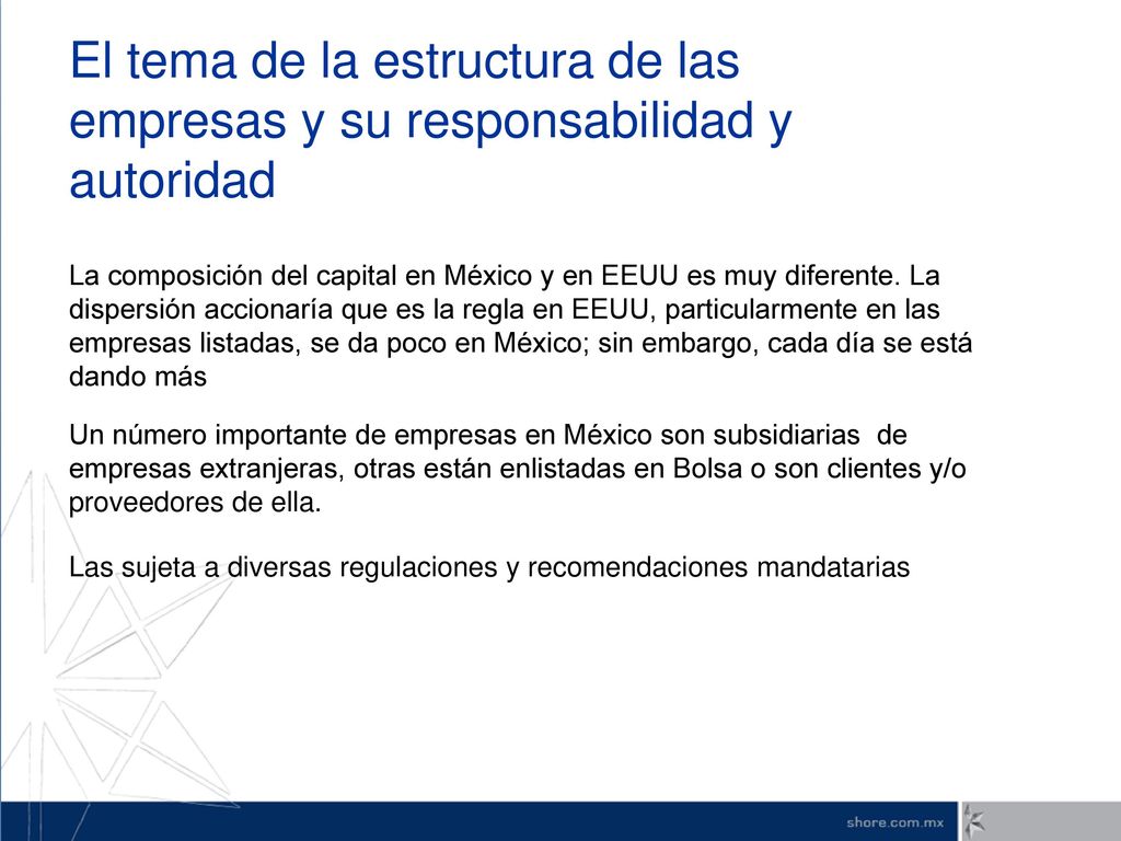 El tema de la estructura de las empresas y su responsabilidad y autoridad