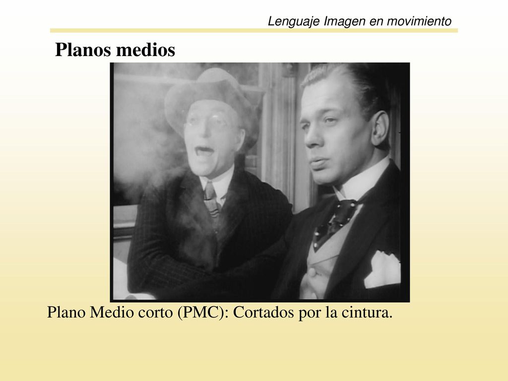 Planos medios Plano Medio corto (PMC): Cortados por la cintura.