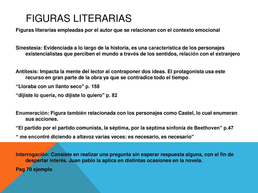 FIGURAS LITERARIAS Figuras literarias empleadas por el autor que se relacionan con el contexto emocional.