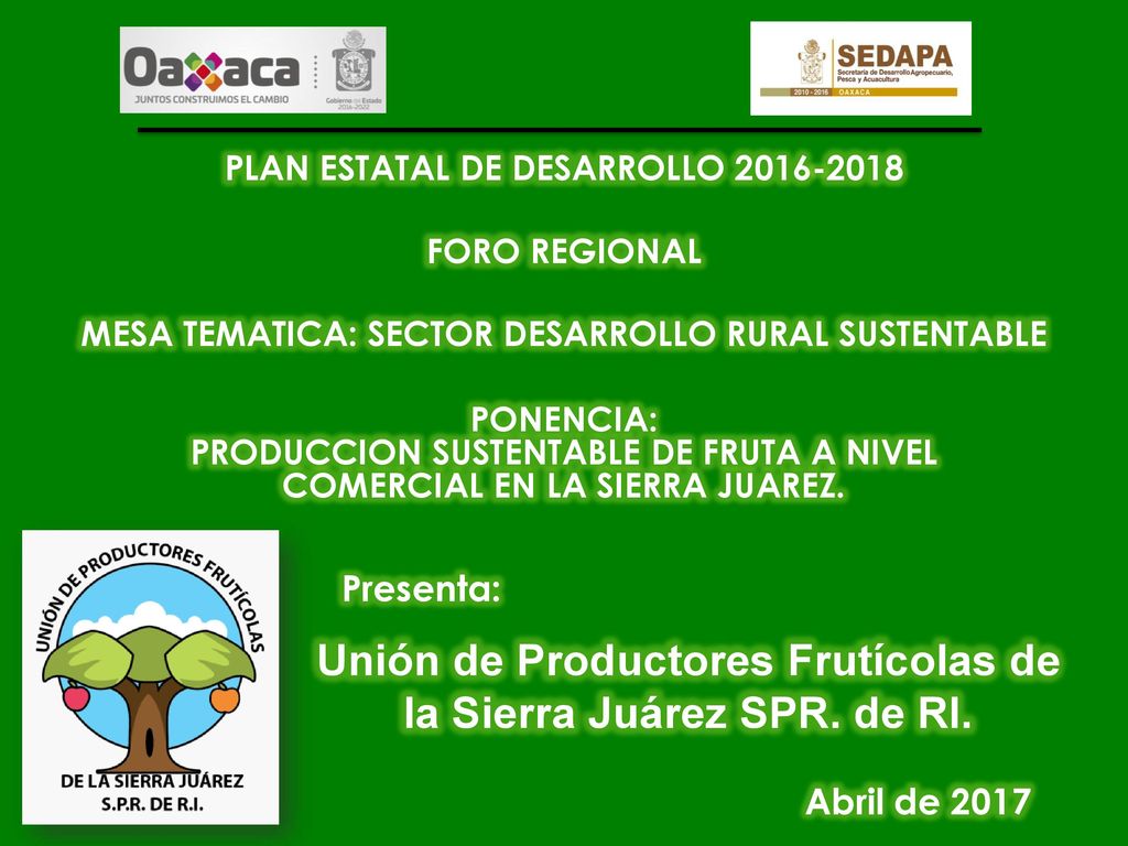 Unión de Productores Frutícolas de la Sierra Juárez SPR. de RI.