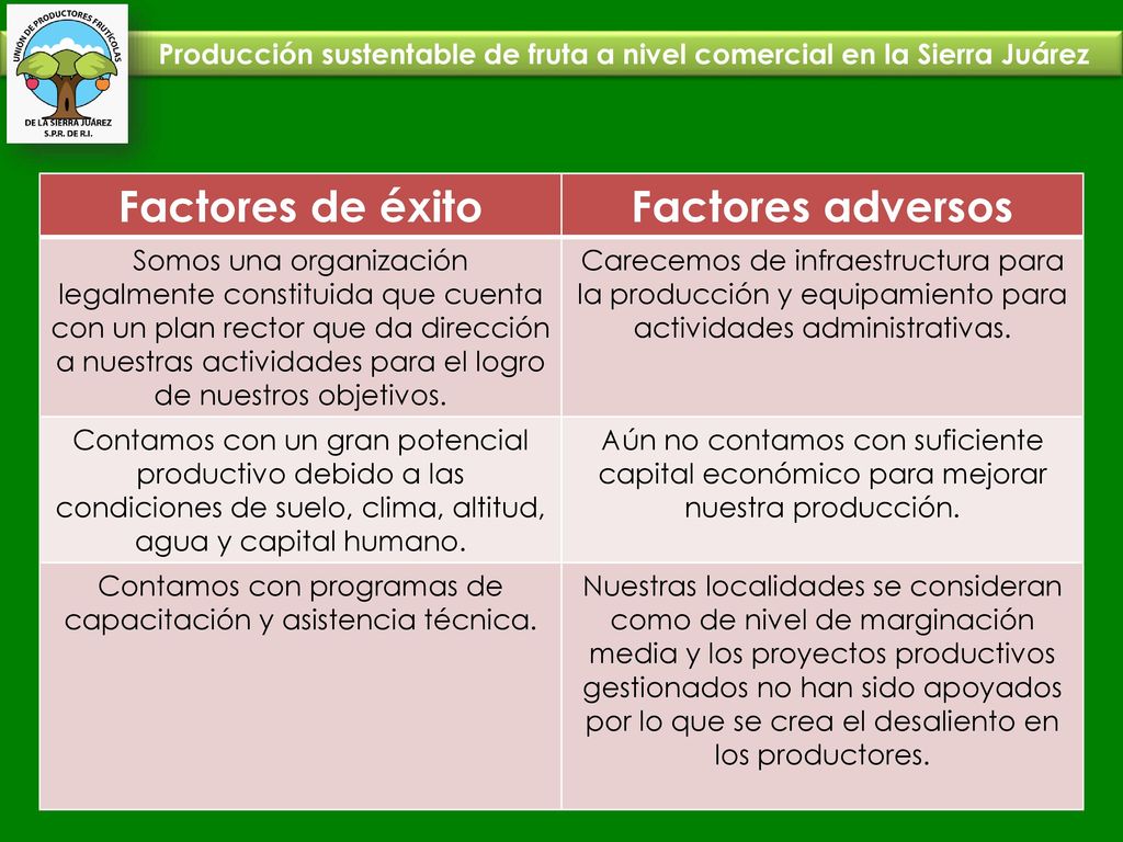 Producción sustentable de fruta a nivel comercial en la Sierra Juárez