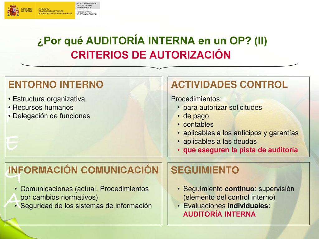 ¿Por qué AUDITORÍA INTERNA en un OP (II) CRITERIOS DE AUTORIZACIÓN