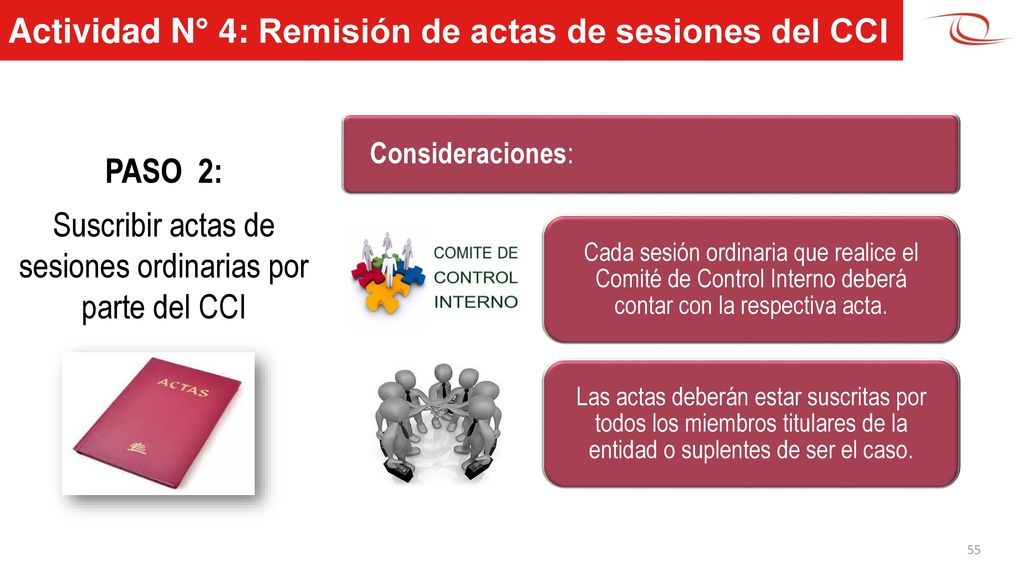 Suscribir actas de sesiones ordinarias por parte del CCI