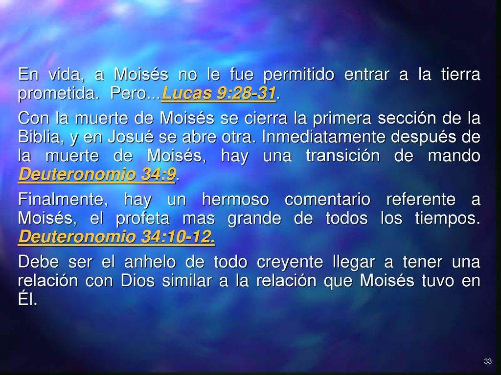 En vida, a Moisés no le fue permitido entrar a la tierra prometida