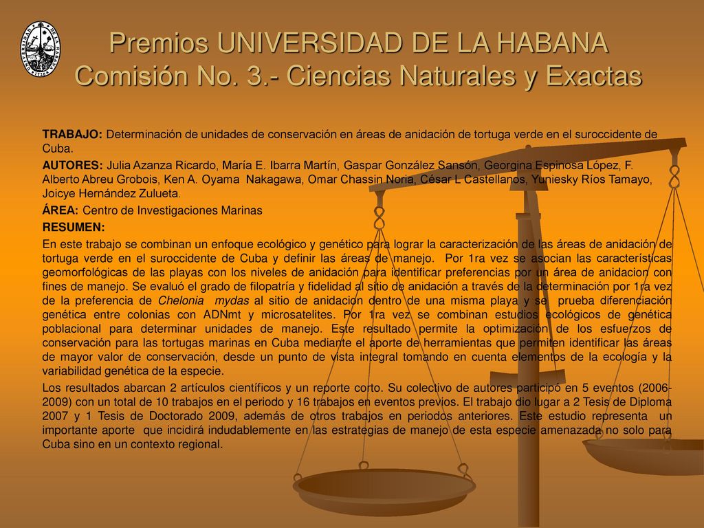 TRABAJO: Determinación de unidades de conservación en áreas de anidación de tortuga verde en el suroccidente de Cuba.