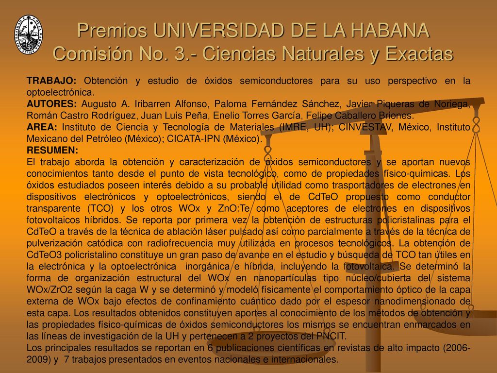 TRABAJO: Obtención y estudio de óxidos semiconductores para su uso perspectivo en la optoelectrónica.