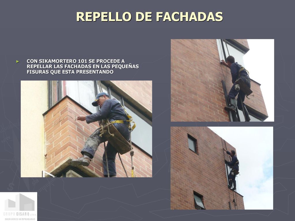 REPELLO DE FACHADAS CON SIKAMORTERO 101 SE PROCEDE A REPELLAR LAS FACHADAS EN LAS PEQUEÑAS FISURAS QUE ESTA PRESENTANDO.