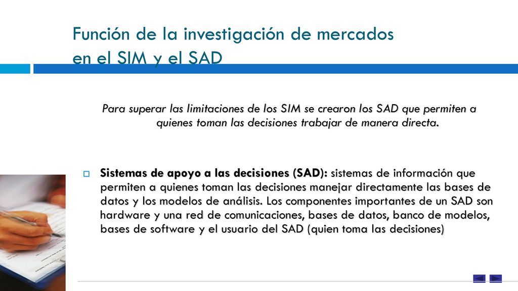 Función de la investigación de mercados en el SIM y el SAD