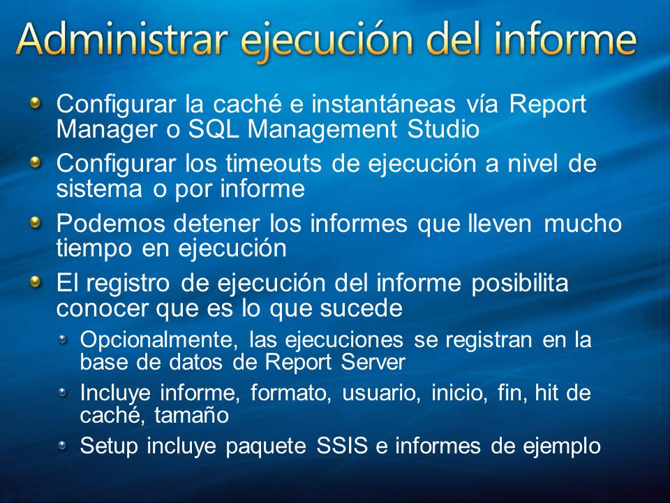 Configurar los timeouts de ejecución a nivel de sistema o por informe