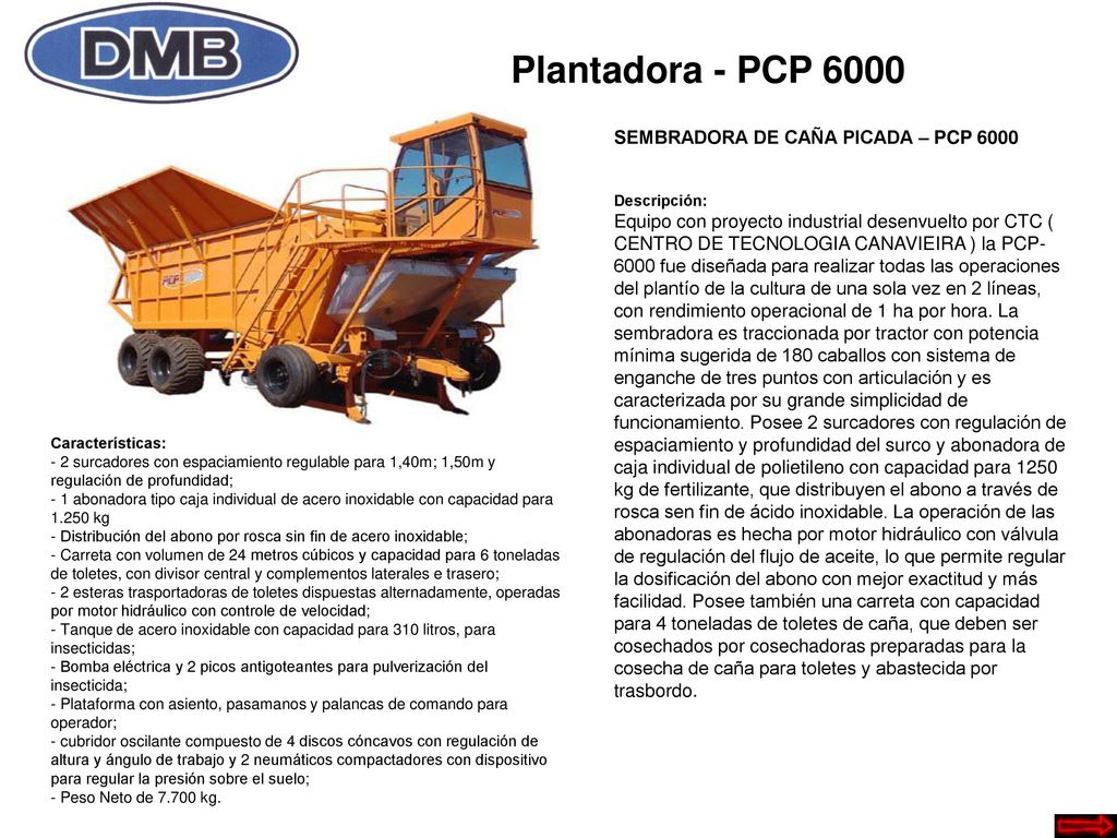 Plantadora - PCP 6000 SEMBRADORA DE CAÑA PICADA – PCP 6000