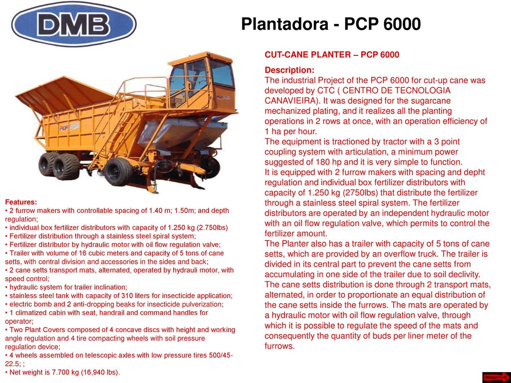 Plantadora - PCP 6000 CUT-CANE PLANTER – PCP 6000