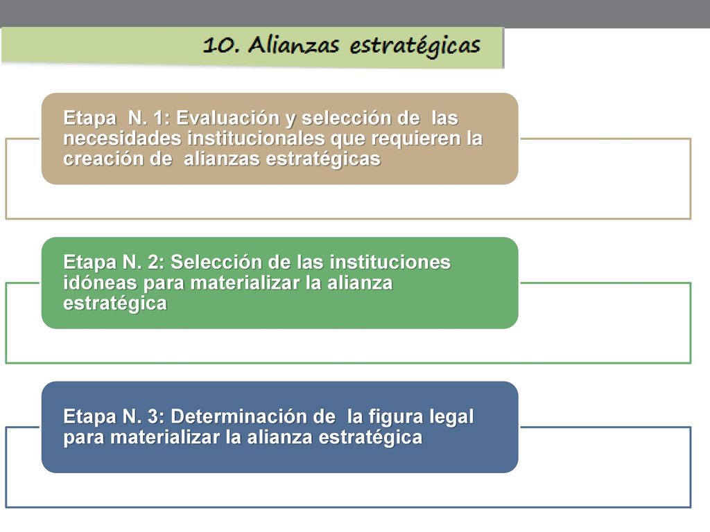 Etapa N. 1: Evaluación y selección de las necesidades institucionales que requieren la creación de alianzas estratégicas