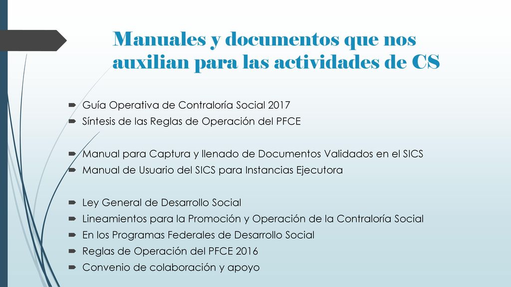 Manuales y documentos que nos auxilian para las actividades de CS