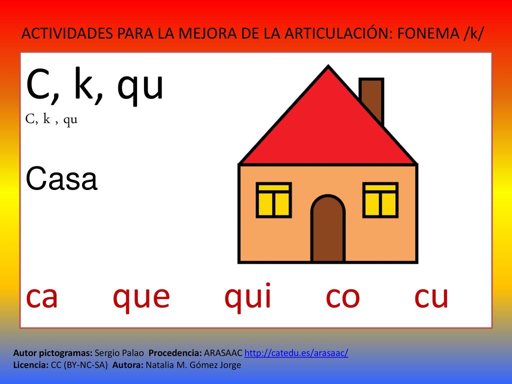 C, k, qu ca que qui co cu Casa C, k , qu