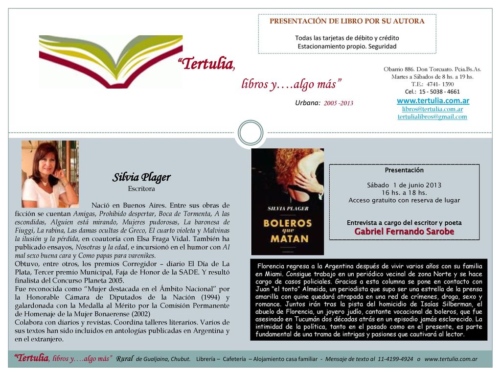 Entrevista a cargo del escritor y poeta Gabriel Fernando Sarobe