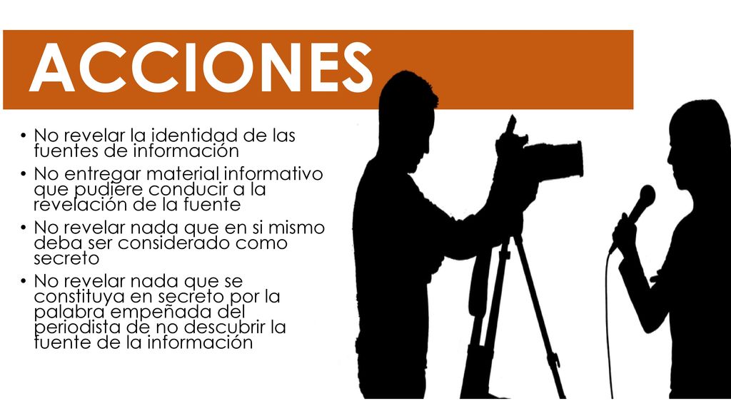 ACCIONES No revelar la identidad de las fuentes de información