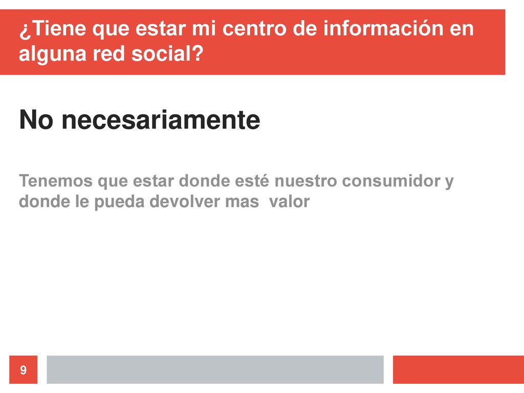 ¿Tiene que estar mi centro de información en alguna red social