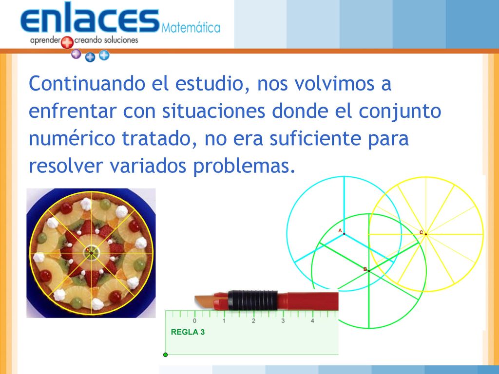 Continuando el estudio, nos volvimos a enfrentar con situaciones donde el conjunto numérico tratado, no era suficiente para resolver variados problemas.