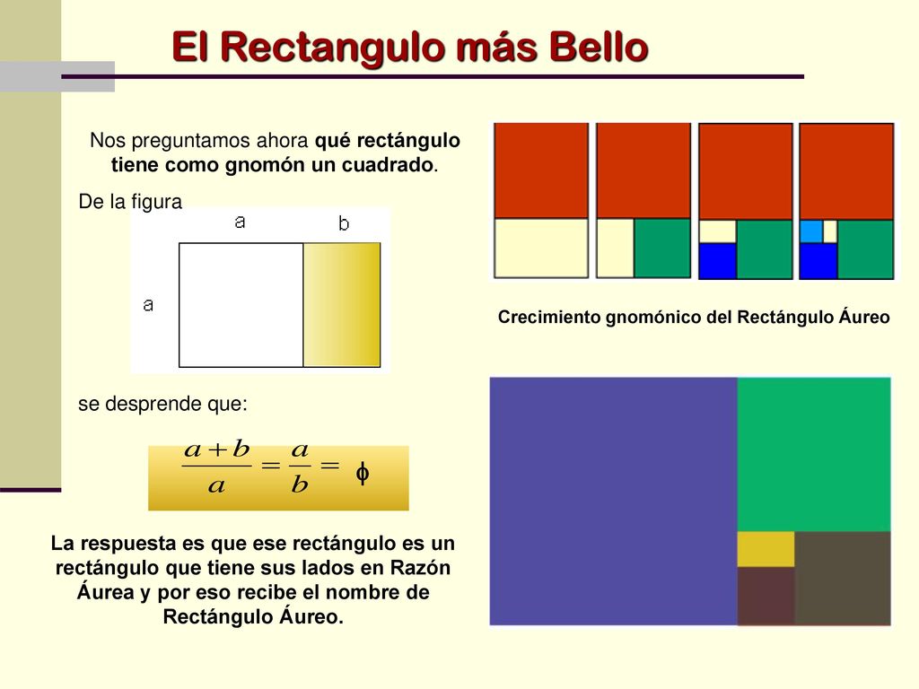 Nos preguntamos ahora qué rectángulo tiene como gnomón un cuadrado.