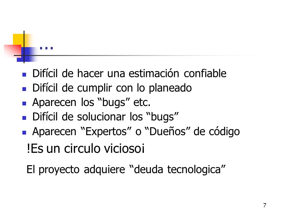 ... !Es un circulo vicioso¡ Difícil de hacer una estimación confiable