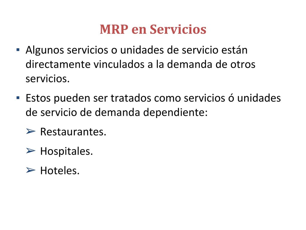 MRP en Servicios (a) ÁRBOL DE ESTRUCTURA DEL PRODUCTO