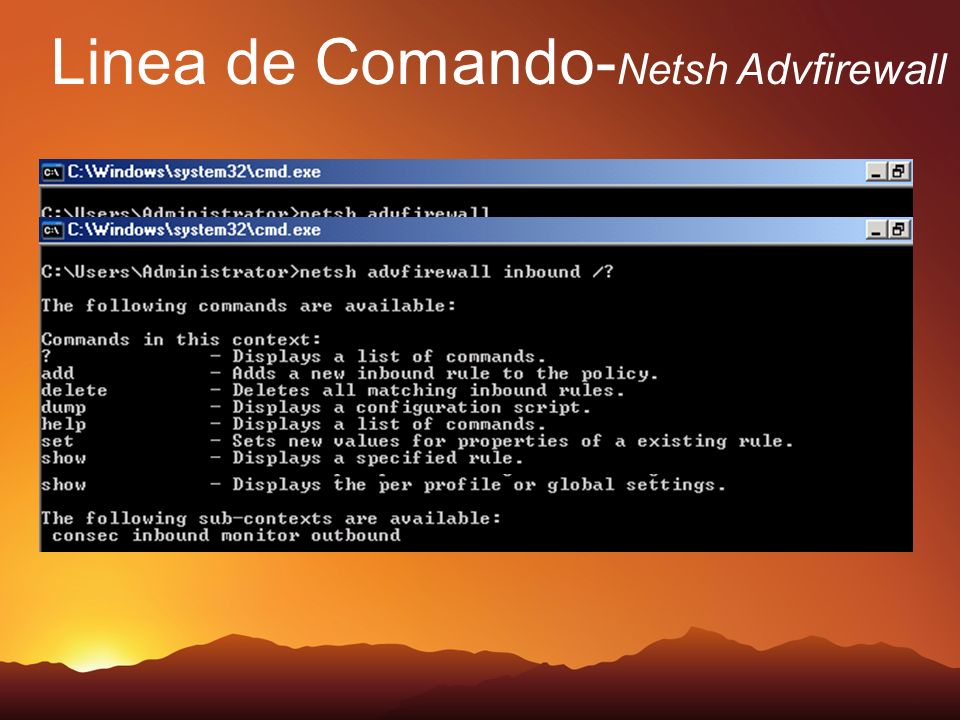 Linea de Comando-Netsh Advfirewall
