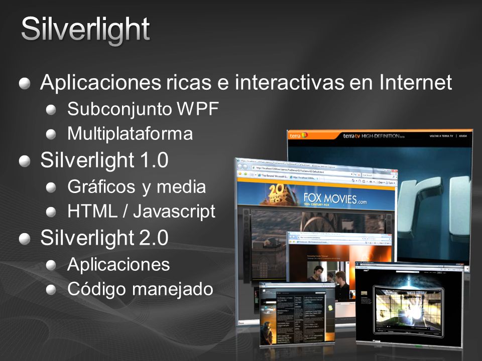Silverlight Aplicaciones ricas e interactivas en Internet