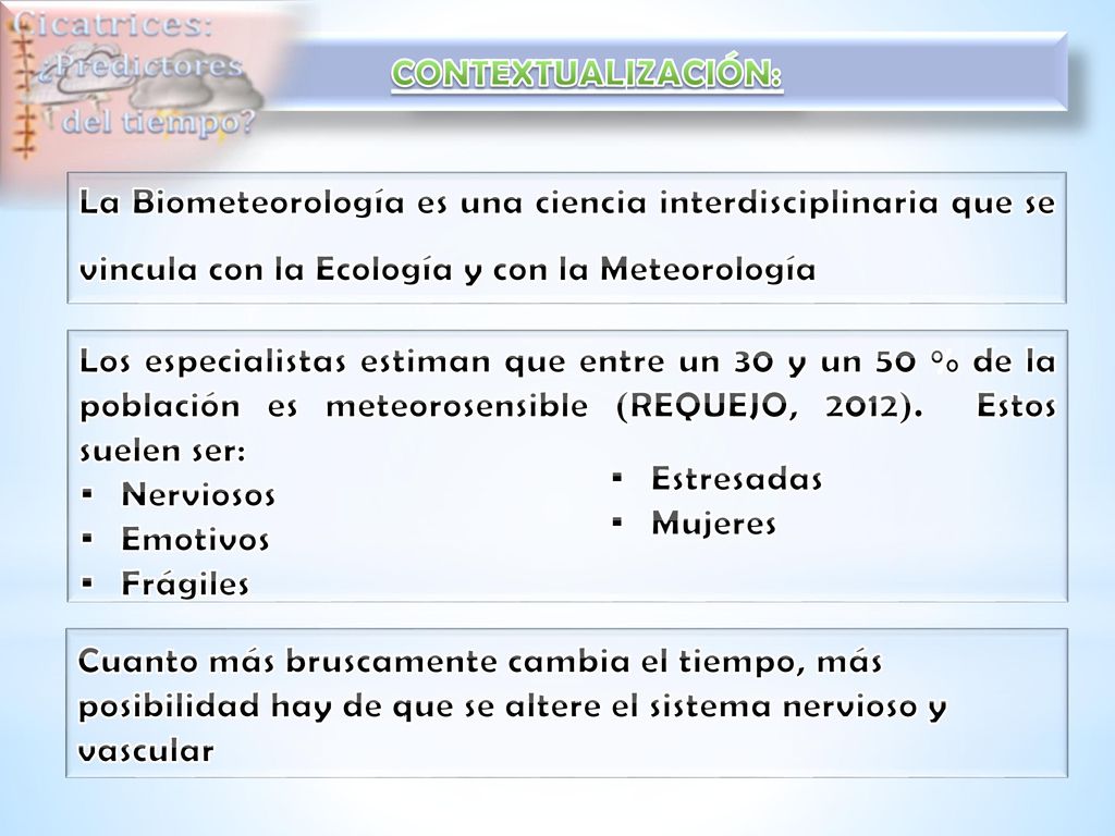 CONTEXTUALIZACIÓN: La Biometeorología es una ciencia interdisciplinaria que se vincula con la Ecología y con la Meteorología.