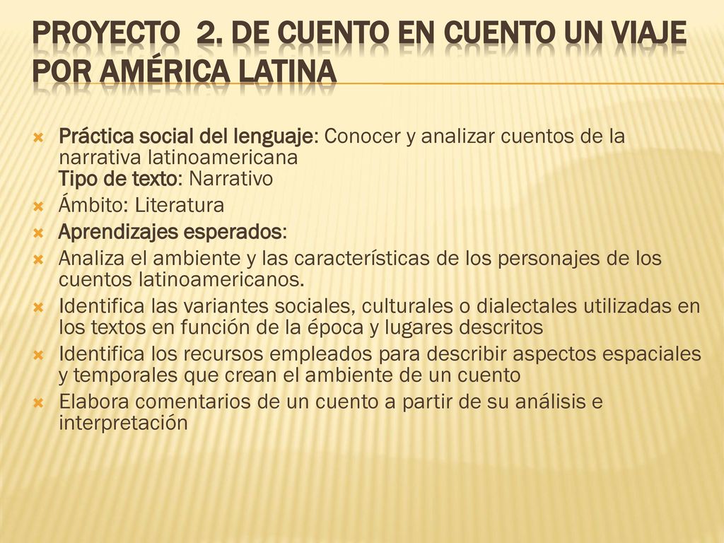 PROYECTO 2. De cuento en cuento un viaje por América Latina