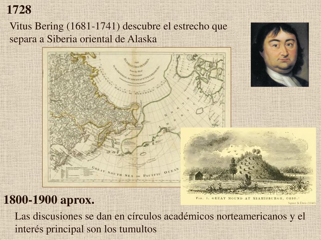 1728 Vitus Bering ( ) descubre el estrecho que separa a Siberia oriental de Alaska aprox.
