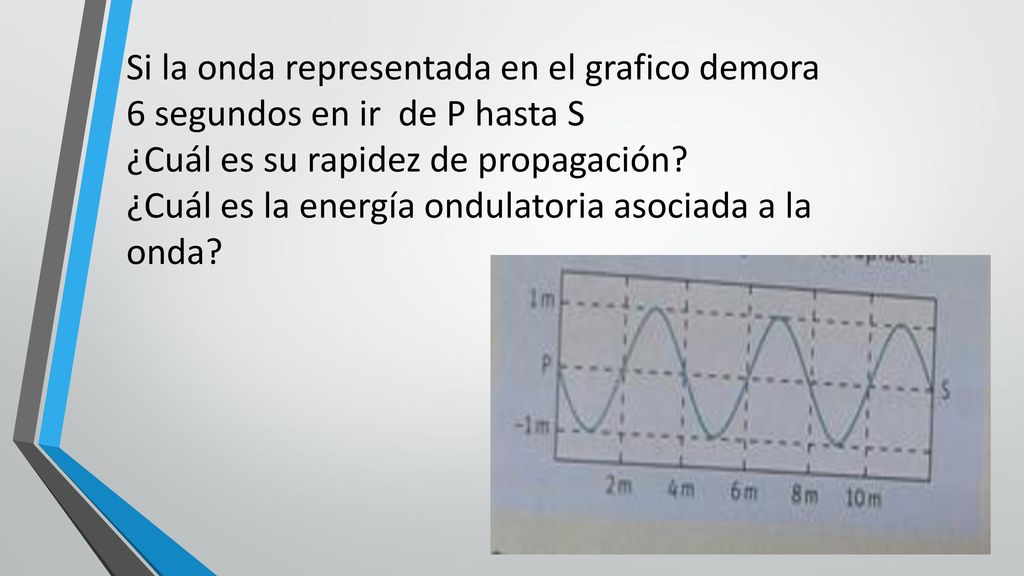 Si la onda representada en el grafico demora 6 segundos en ir de P hasta S