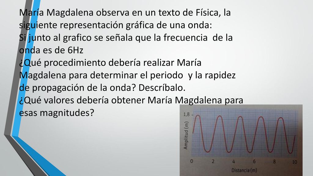 María Magdalena observa en un texto de Física, la siguiente representación gráfica de una onda: