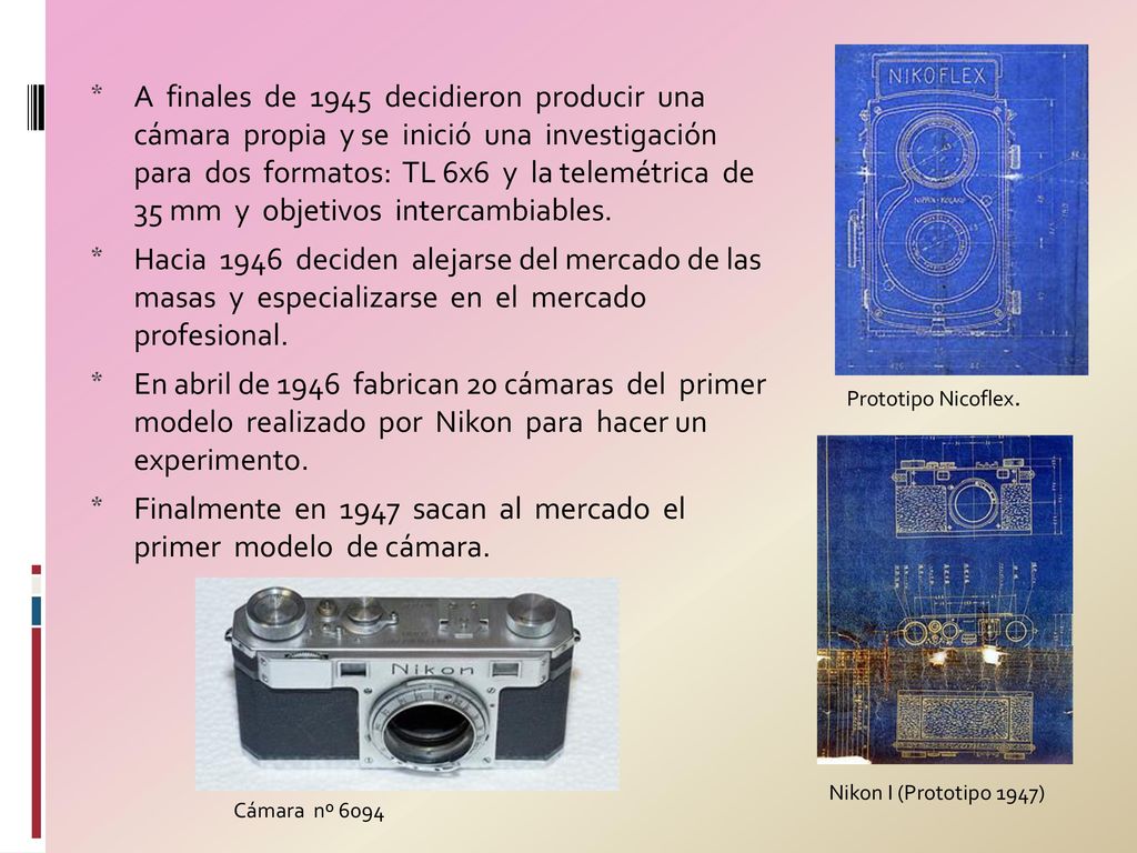 Finalmente en 1947 sacan al mercado el primer modelo de cámara.