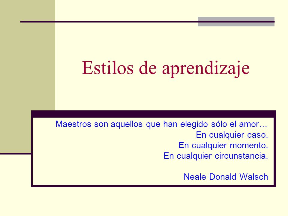 Estilos de aprendizaje