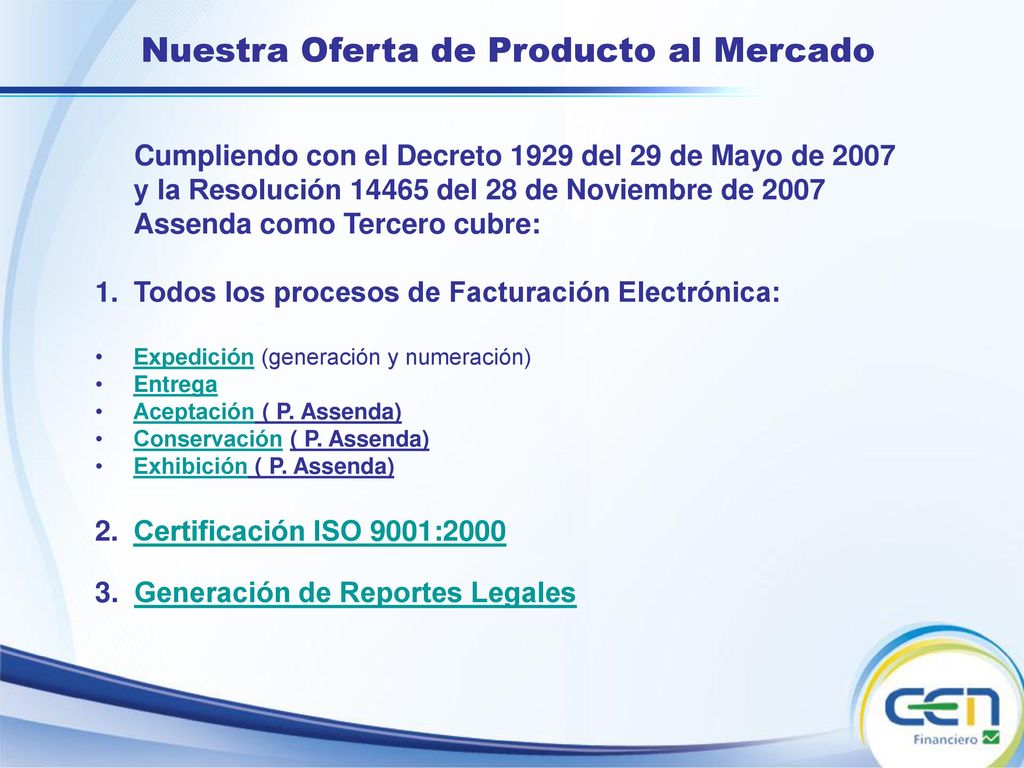 Nuestra Oferta de Producto al Mercado