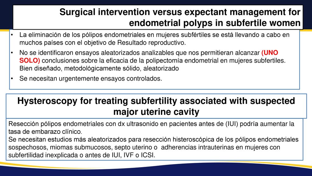 Surgical intervention versus expectant management for endometrial polyps in subfertile women