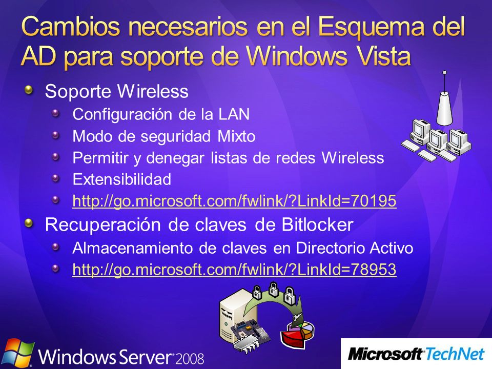Cambios necesarios en el Esquema del AD para soporte de Windows Vista