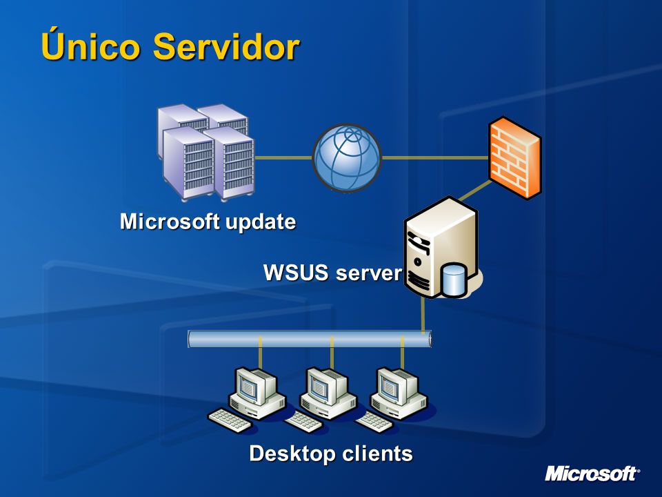 Único Servidor Microsoft update WSUS server Desktop clients