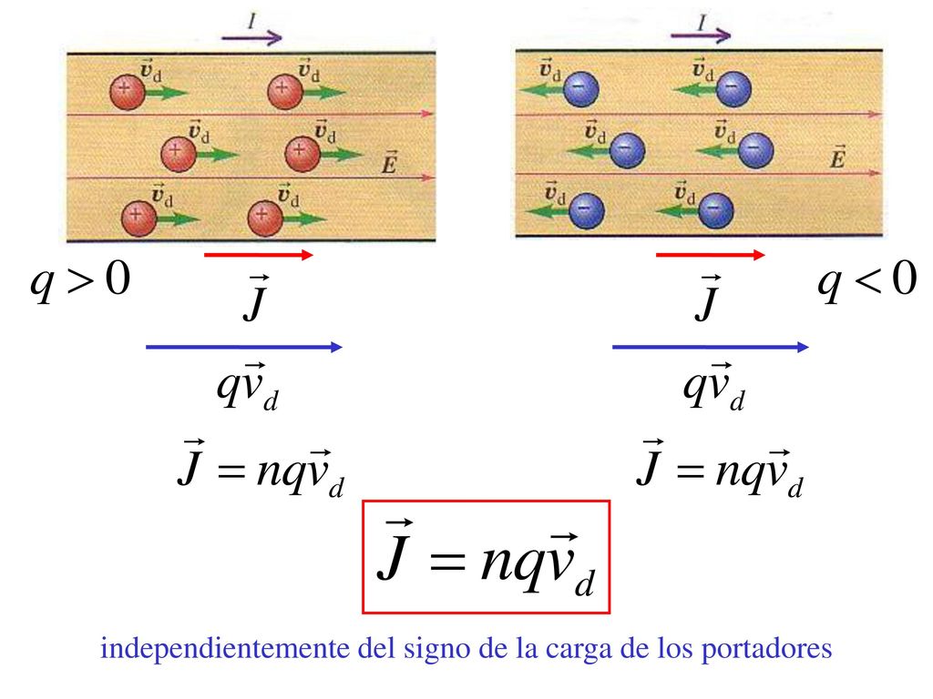 independientemente del signo de la carga de los portadores