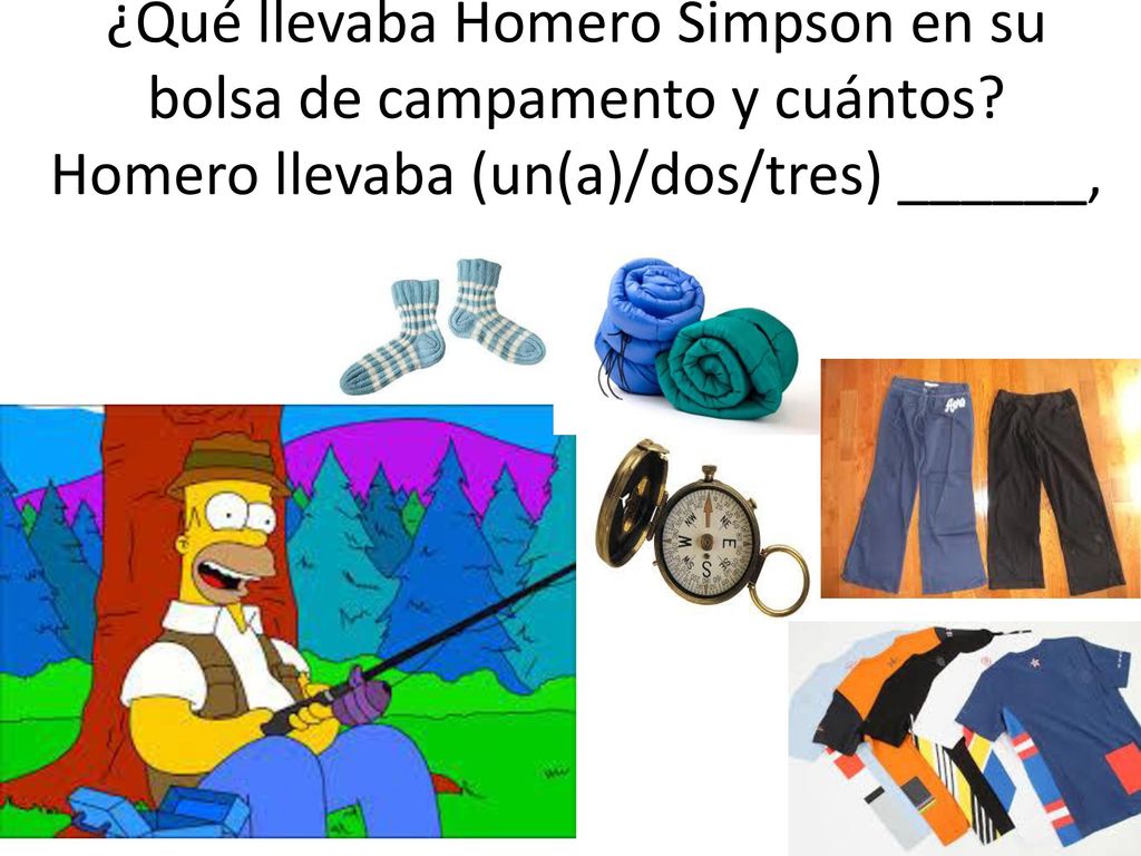 ¿Qué llevaba Homero Simpson en su bolsa de campamento y cuántos