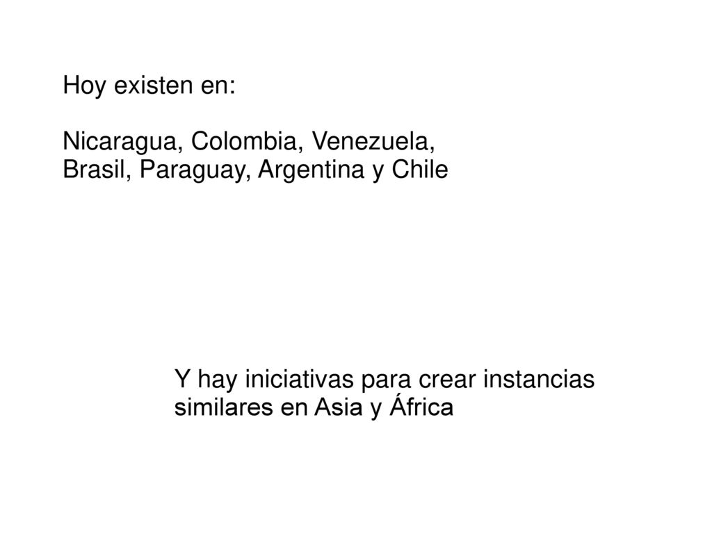 Hoy existen en: Nicaragua, Colombia, Venezuela, Brasil, Paraguay, Argentina y Chile.