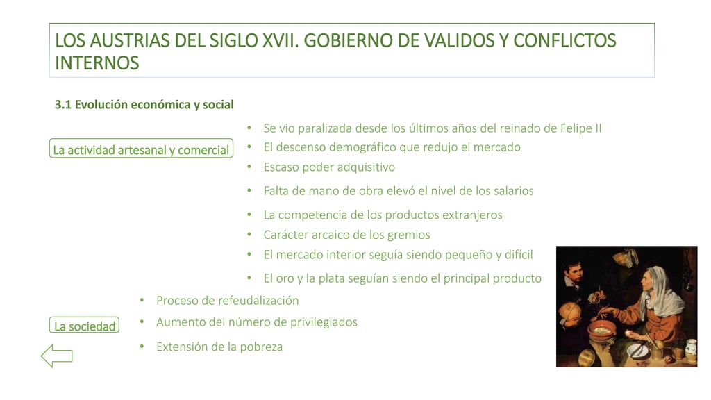 Los Austrias del siglo XVII. Gobierno de validos y conflictos internos
