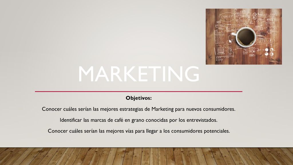 MARKETING Objetivos: Conocer cuáles serían las mejores estrategias de Marketing para nuevos consumidores.