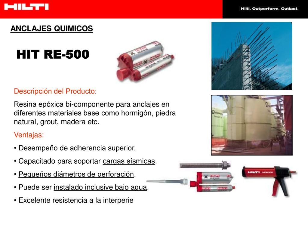 HIT RE-500 ANCLAJES QUIMICOS Descripción del Producto: