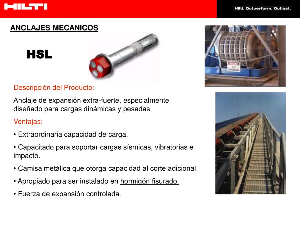 HSL ANCLAJES MECANICOS Descripción del Producto:
