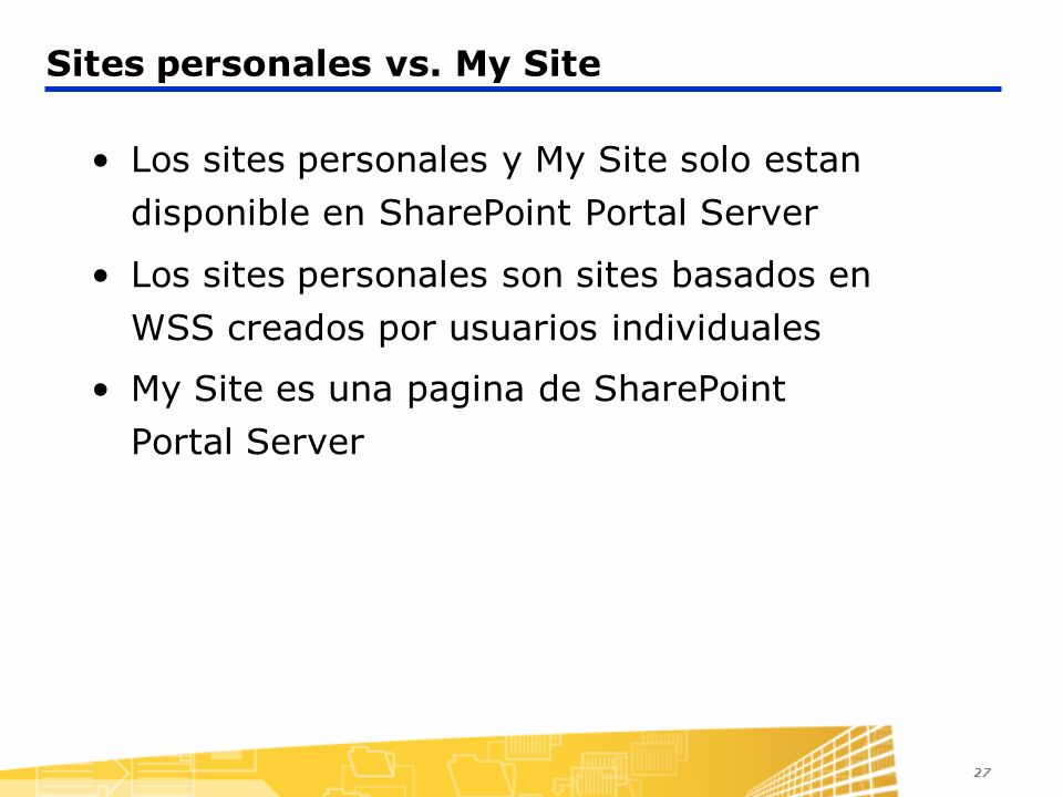 Sites personales vs. My Site