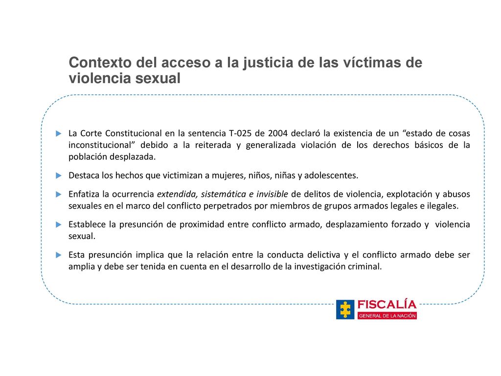 Contexto del acceso a la justicia de las víctimas de violencia sexual