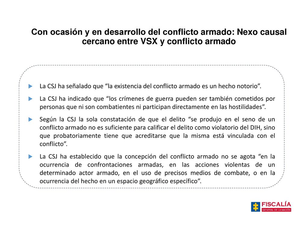 Con ocasión y en desarrollo del conflicto armado: Nexo causal cercano entre VSX y conflicto armado